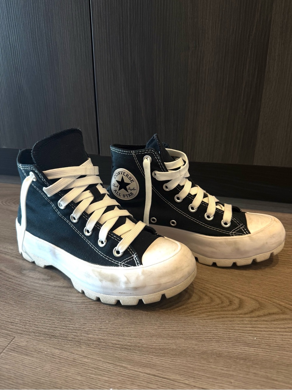 Converse Chuck Taylor All Star Lugged high-top platform sneakers in black